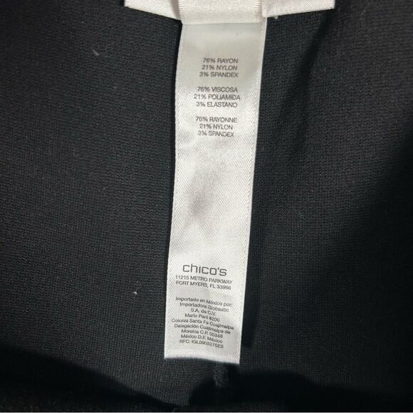 Chico’s Ponte Black Stirrup Rayon Nylon Spandex Legging Pant XL Petite 3 - Picture 7 of 7
